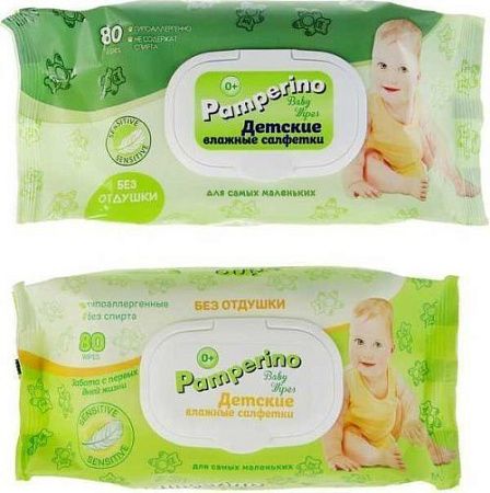 ✔️Вл.Детские салфетки "PAMPERINO" 80 шт - купить за  в г. Махачкале