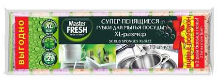 ✔️Master FRESH Губки д/посуды XL-размер Bubble 10шт/30  - купить за  в г. Махачкале