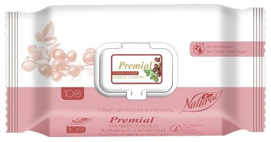 ✔️PREMIAL Natural Влаж.салф.универс.с экстрактом ягод годжи100шт/6 - купить за  в г. Махачкале