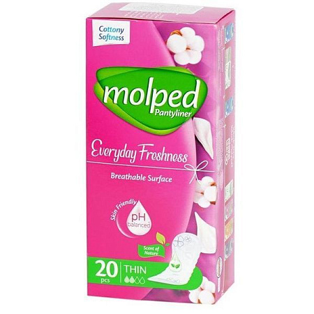 Molped Pantyliner Прокладки ежедневные 20шт  в интернет-магазине МылоПорошок ✔️Molped Pantyliner Прокладки ежедневные 20шт  - купить за  в г. Махачкале