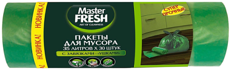 ✔️MASTER FRESH Мешки для мусора 35л с завязкой 15шт чёрные/50 - купить за  в г. Махачкале