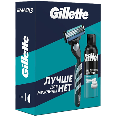 ✔️ ПН GILLETTE Mach3 бритв с тремя лез,и пена для бритья  - купить за  в г. Махачкале