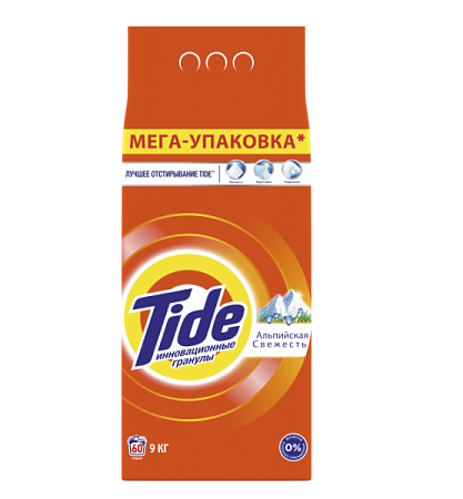 ✔️TIDE Авт СМС порошк. Альпийская свежесть 9кг - купить за  в г. Махачкале