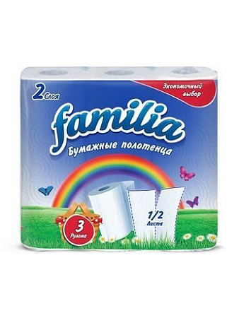 ✔️FAMILIA бумажные полотенца РАДУГА 2х-cлой 3шт - купить за  в г. Махачкале