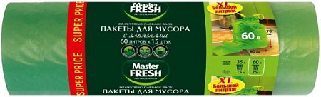 ✔️Master Fresh Мешки для мусора 60л с завязкой/25 - купить за  в г. Махачкале