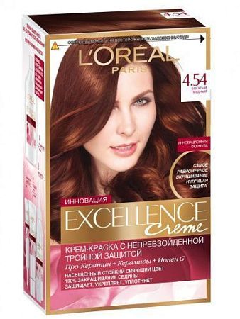 L'Oreal Paris Краски Excellence Крем 4.54 (богатый медный) от магазина МылоПорошок