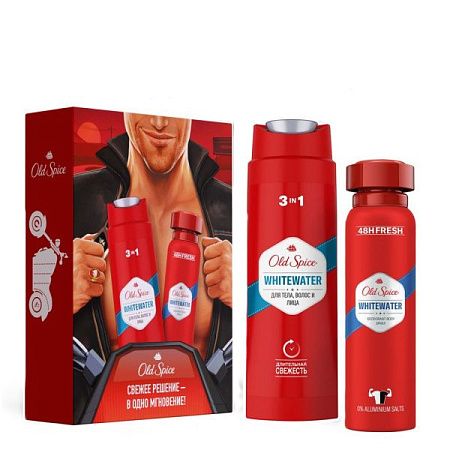 ✔️ПН OLD SPICE АэрозДезод 150мл WhiteWater/ Гель-шамп д/душа 250мл WhiteWater - купить за  в г. Махачкале