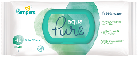 ✔️PAMPERS Детские вл салфетки 48шт AQUA - купить за  в г. Махачкале