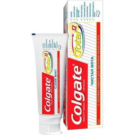 ✔️Зубная паста Colgate 75мл Тотал 12 Чистая мята /48 - купить за  в г. Махачкале