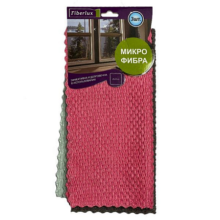 ✔️Fiberlux Салфетка из микрофибры 25х25см 3шт N-10 - купить за  в г. Махачкале