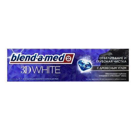 ✔️BLEND_A_MED Зубная паста 100мл 3D White Отбеливание и Глубокая чистка с Древесным Углем  100мл - купить за  в г. Махачкале