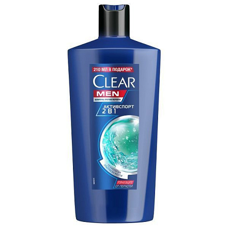 CLEAR Men Шампунь 650мл Актив спорт 2в1 от магазина МылоПорошок