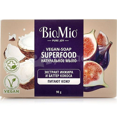 BioMio BIO-SOAP Натуральное мыло Экстракт инжира и баттер кокоса 90гр от магазина МылоПорошок