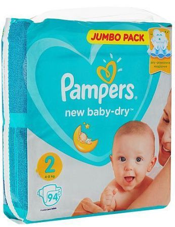 ✔️PAMPERS Подгузники New Baby-Dry Mini (3-6 кг) Джамбо Упаковка 94 №2 - купить за  в г. Махачкале