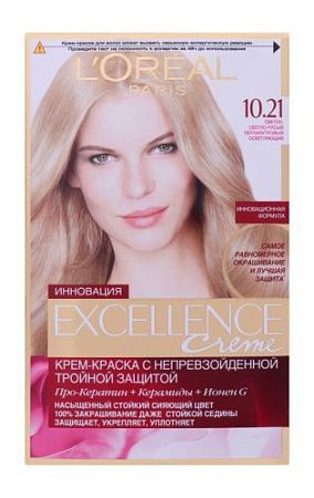 L'Oreal Paris Краски Excellence Крем 10.21 (св.св.русый перламутровый осветляляющий) от магазина МылоПорошок