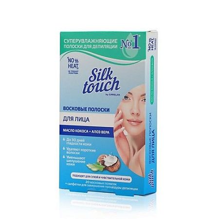 ✔️Silk touch Восковые полоски д/лица 20шт кокос+алоэ вера - купить за  в г. Махачкале