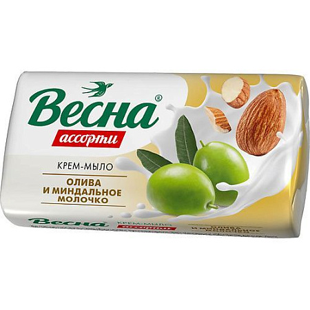 Весна Мыло туал.Олива и Минд.мол.90г от магазина МылоПорошок