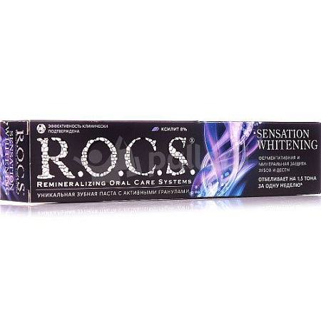 ✔️R.O.C.S.Зубная паста 74г Sensation Whitening  - купить за  в г. Махачкале