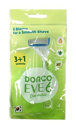 Dorco Eve 6 Disposable бритва одноразовая 4 шт/10 женские от магазина МылоПорошок