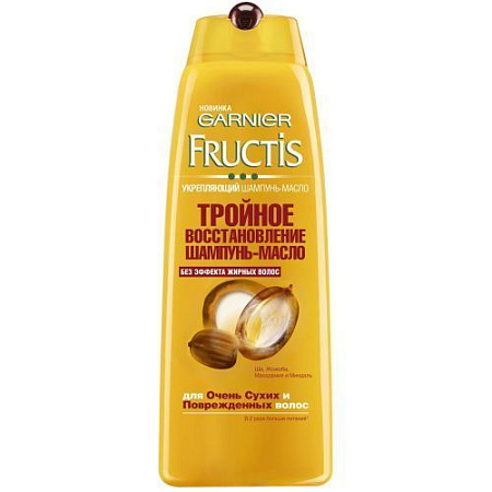 GARNIER Шампунь ФРУКТИС 400мл Тройное Восстановление Шампунь-Масло от магазина МылоПорошок