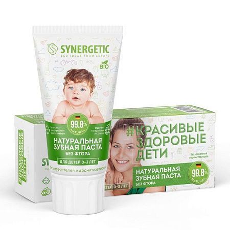 ✔️SYNERGETIC детс-зуб-паста Липа и Ромашка,от0-до3 лет 50г - купить за  в г. Махачкале