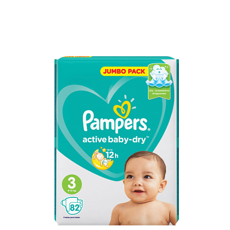 ✔️PAMPERS Подгузники Active Baby Midi (4-9 кг) Джамбо Упаковка 82 №3 - купить за  в г. Махачкале