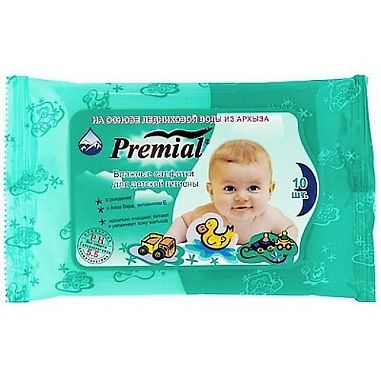 ✔️PREMIAL Салфетки д/дет.гиг.с алоэ вера 10шт - купить за  в г. Махачкале