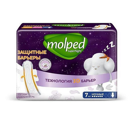 ✔️Molped Прокладки 6к 7шт Ночные SuperNight - купить за  в г. Махачкале