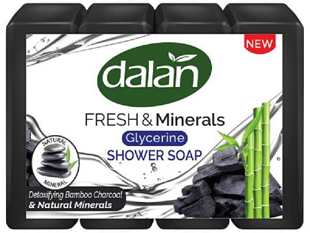 Dalan Fresh&Minerals глицериновое банное мыло 4шт/150г Бамбуковый уголь и Натуральные минералы/18 от магазина МылоПорошок