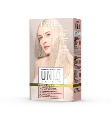 ESTEL UNIQ SENSE Ухаживающая краска-блеск без аммиака для волос 10/1 светлый блондин пепельный от магазина МылоПорошок