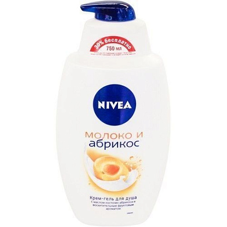 ✔️NIVEA Душ-Гель 750мл Молоко+абрикос - купить за  в г. Махачкале