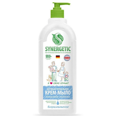 SYNERGETIC Мыло жидкое 1л Кокосовое молочко от магазина МылоПорошок