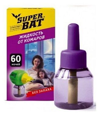 ✔️SUPER BAT жидкость от комаров 60н. 30мл - купить за  в г. Махачкале