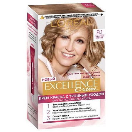 L'Oreal Paris Краски Excellence Крем 8.1 (светло-русый пепельный) от магазина МылоПорошок