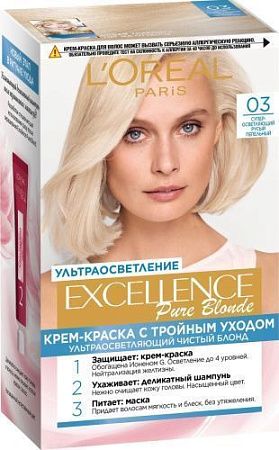 L'Oreal Paris Краски Excellence Крем 03 суперосветляющий русый-пепельный/6 от магазина МылоПорошок