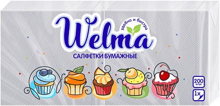 ✔️PREMIAL Welma Cалфетки бумажные 200шт Белые - купить за  в г. Махачкале