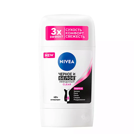 ✔️NIVEA Дез-стик жен. 50мл невидимый ч/б clear - купить за  в г. Махачкале