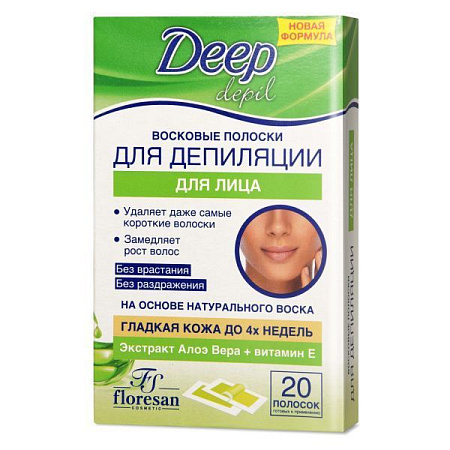 ✔️DEEP DEPIL Восковые полоски д/чувс.кожи лица 20шт Миндальное масло и витамин Е - купить за  в г. Махачкале