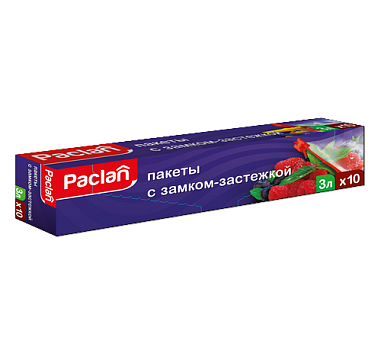 ✔️Paclan Пакеты с замком-застежкой 27-28см,3л,10шт. - купить за  в г. Махачкале