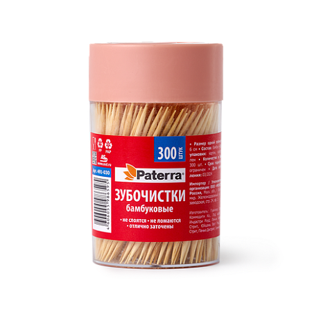 ✔️PATERRA Зубочистки бамбуковые 300шт - купить за  в г. Махачкале
