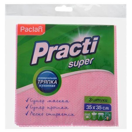 ✔️Универсальная тряпка PRACTI SUPER, 35*35см, 3шт/60 410123																							 - купить за  в г. Махачкале