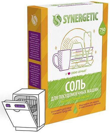 ✔️SYNERGETIC Соль д/ посудомоечных машин Высокой степени очистки 750гр  - купить за  в г. Махачкале