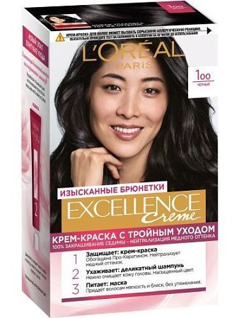 L'Oreal Paris Краски Excellence Крем 1.00 (чёрный) от магазина МылоПорошок