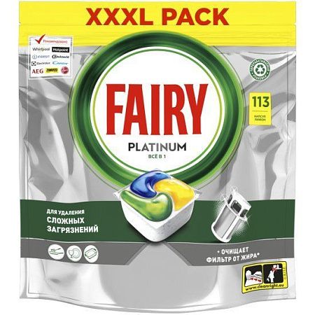 ✔️FAIRY Platinum All in 1 Ср-во д/мытья посуды в капсулах д/автом посудомоечных машин  лимон 12шт - купить за  в г. Махачкале