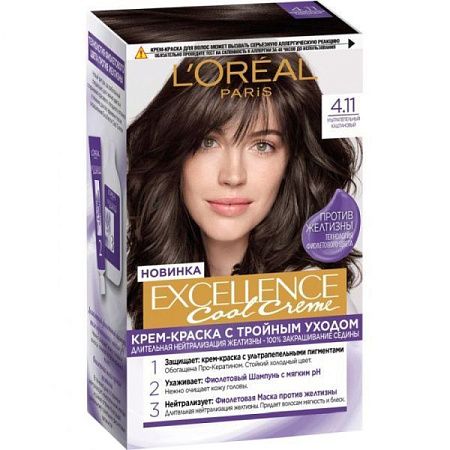 L'Oreal Paris Краски Excellence Крем 4.11 (ультрапепельный каштановый) от магазина МылоПорошок