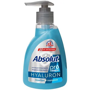 Absolut крем-мыло-жидкое анти-бак,Серебро+Гиалурон250мл от магазина МылоПорошок