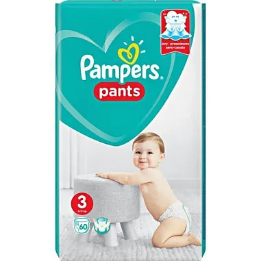 ✔️PAMPERS Подгузники-трусики №3 (6-11) Упак 60 - купить за  в г. Махачкале
