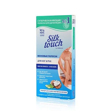 ✔️Silk touch Восковые полоски д/ног и рук 12шт кокос+алоэ вера - купить за  в г. Махачкале