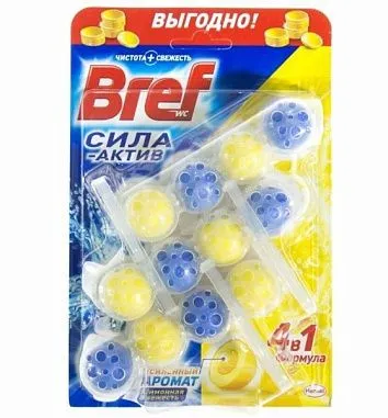 ✔️BREF Шарики д/унитаза 3*50гр Лимон/9 ШТРИХ - купить за  в г. Махачкале