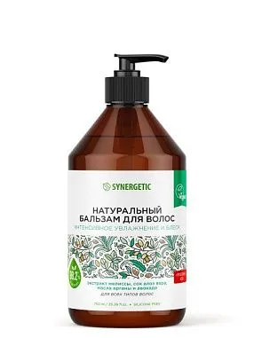 SYNERGETIC Бальзам д/волос 750мл Интенсивное увлажнение и блеск от магазина МылоПорошок